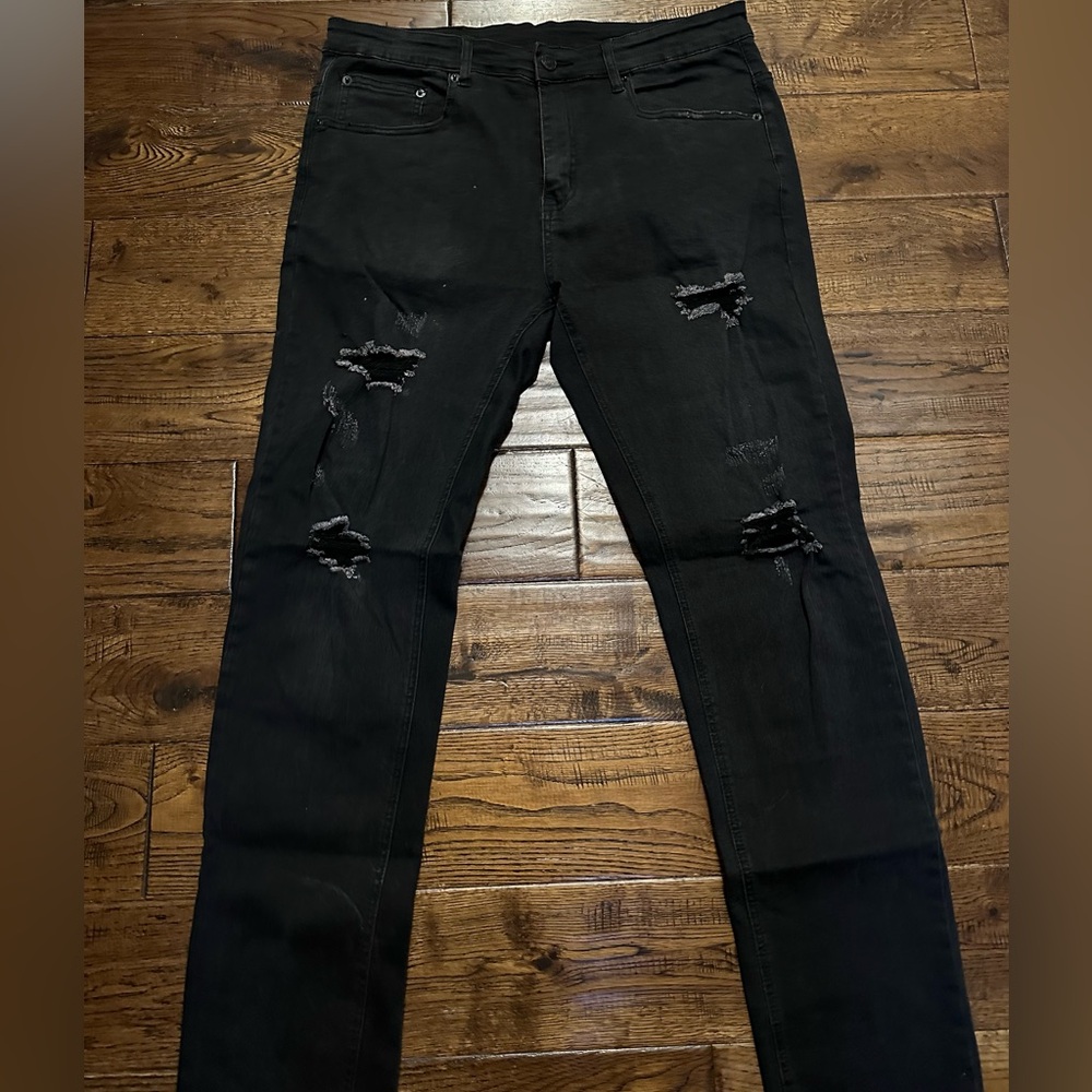 Young & Reckless Black Slim Distressed Jeans